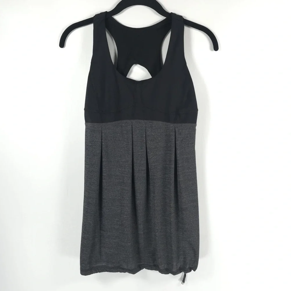 LULULEMON Run Your Heart Out Tank Heathered Black / Black No Size‎ Tag 8